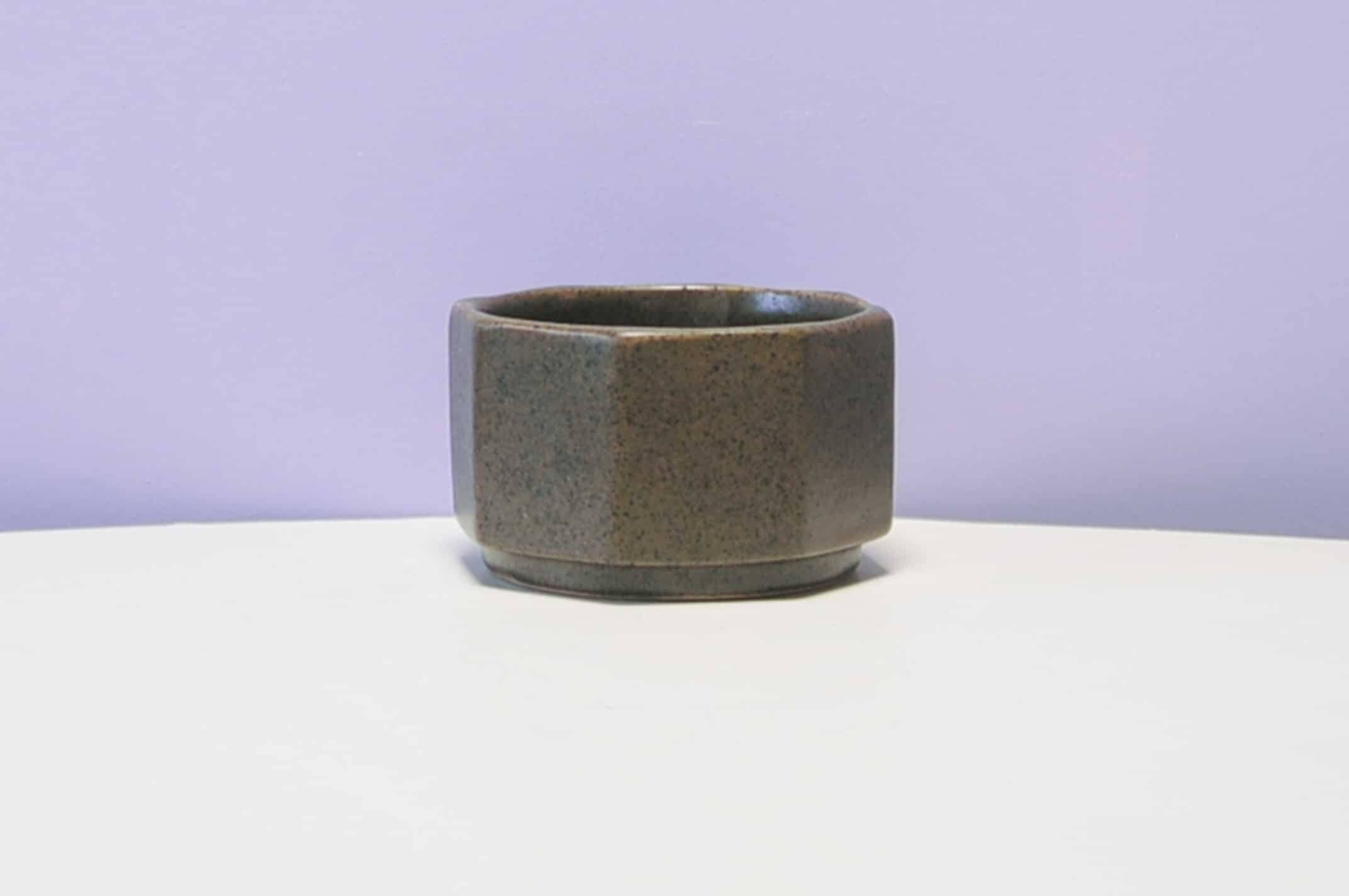 Vintage green hexagonal bowl