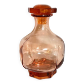 Carafe en verre rosaline Art Déco avec bouchon carafe verre rose octogonal