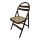 Vintage wooden folding chair with webbing seat 60s minimalist design