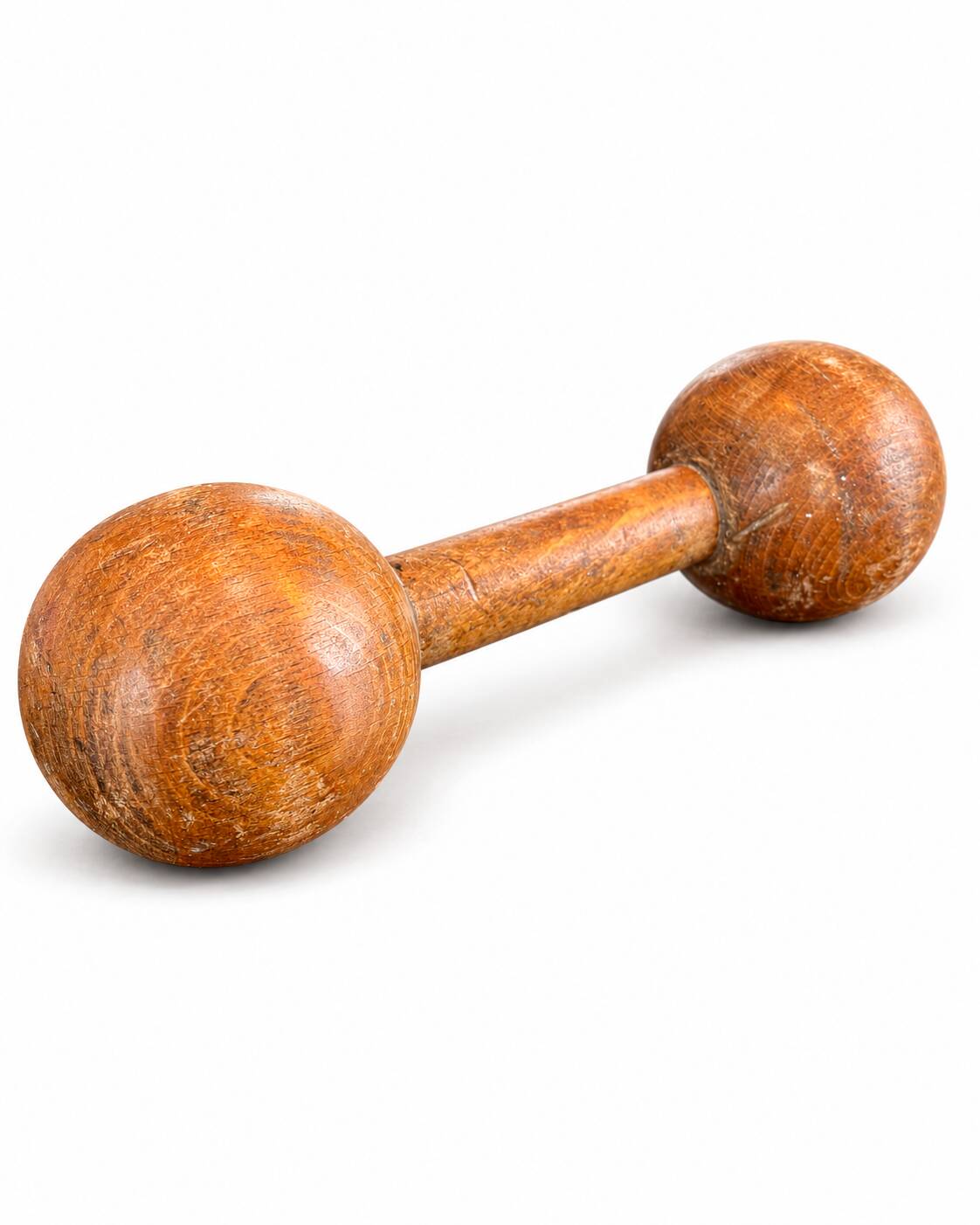 Antique Turned Wooden Dumbbell