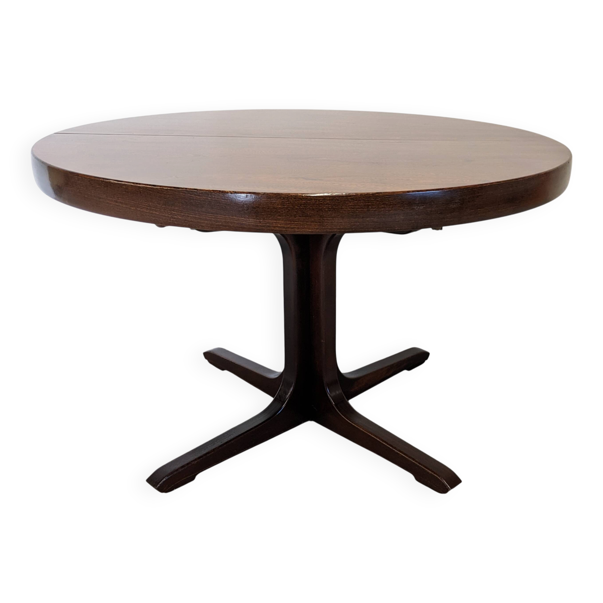 Table ronde de salle à manger extensible Baumann, France vers 1970