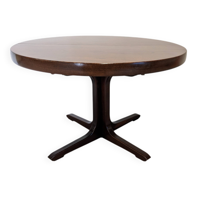 Table ronde de salle à manger extensible Baumann, France vers 1970