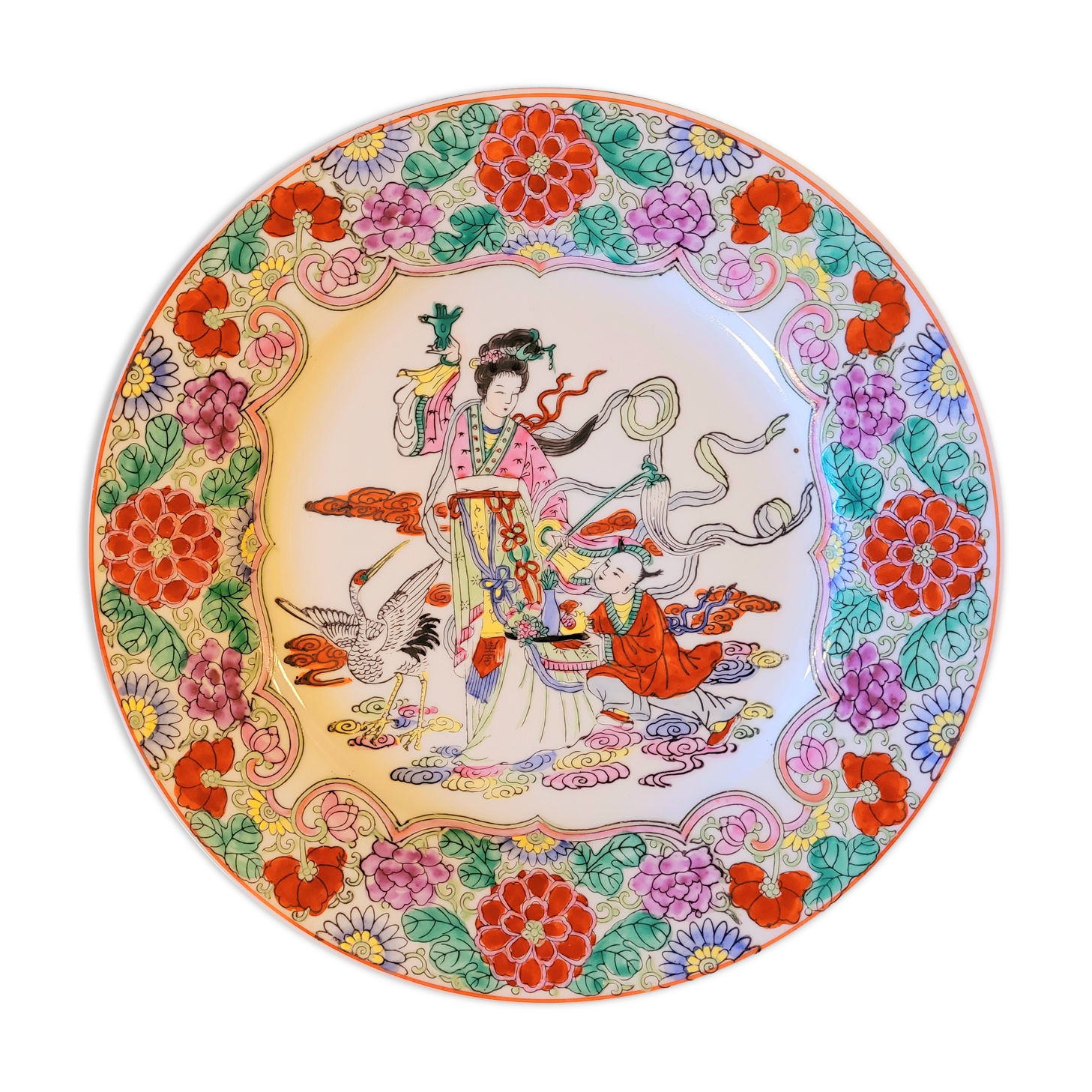 Old vintage plate Asia China 60s 70s