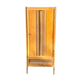 Chest of drawers wood and rattan cabinet