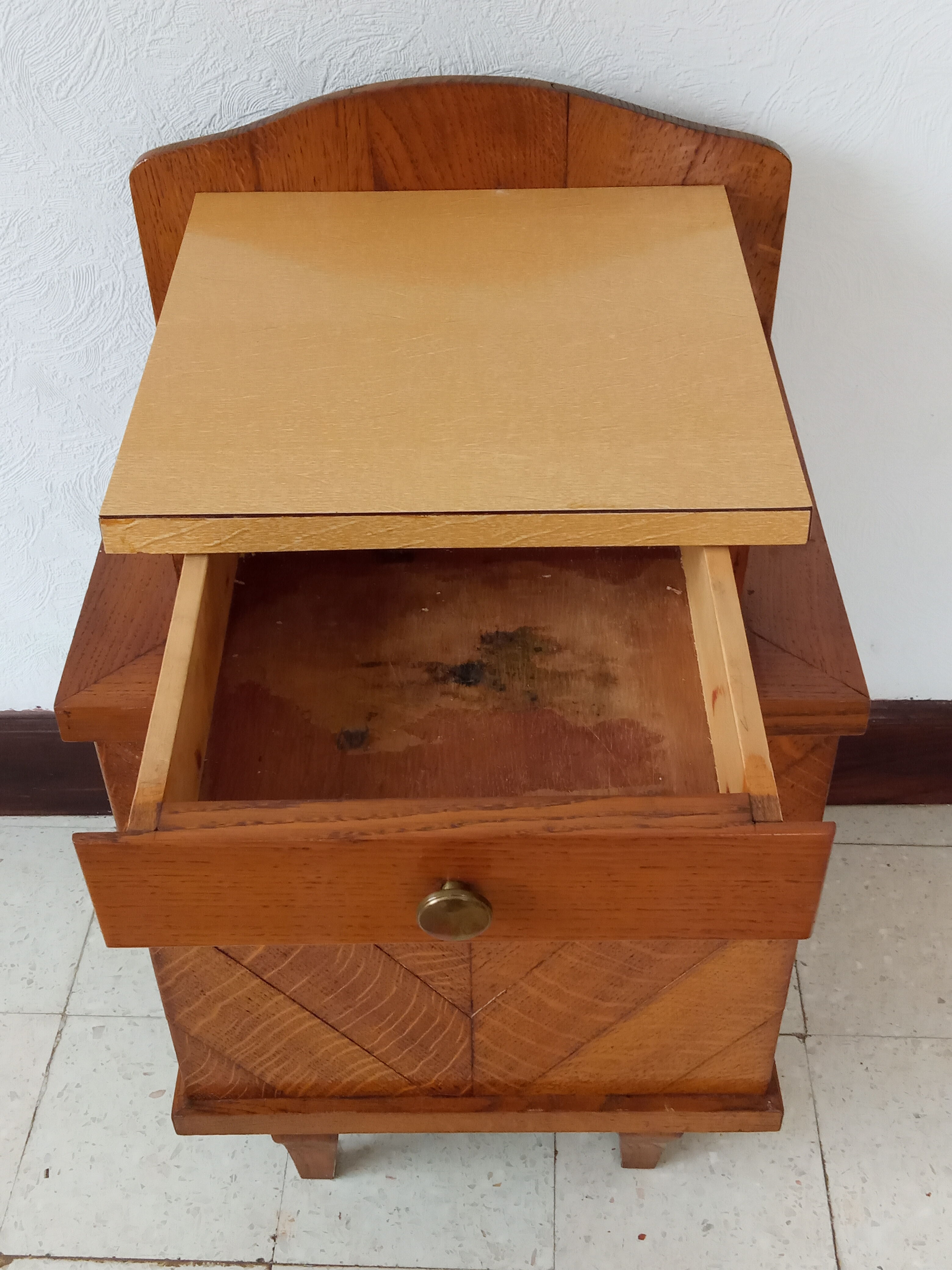 1950 oak bedside table
