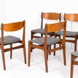 Ensemble de 6 belles chaises de salle à manger par Erik Buch (Danemark, années 1960).