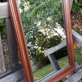 Classic rectangular mirror, dark stained wood
