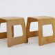 1990s Lisa Norinder Pair of Wooden Stools for Ikea, Sweden
