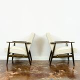 Type 300 190 Armchairs in Corduroy by H. Lis, 1960s, Set of 2