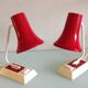 Pair of red and white bedside lamps 60
