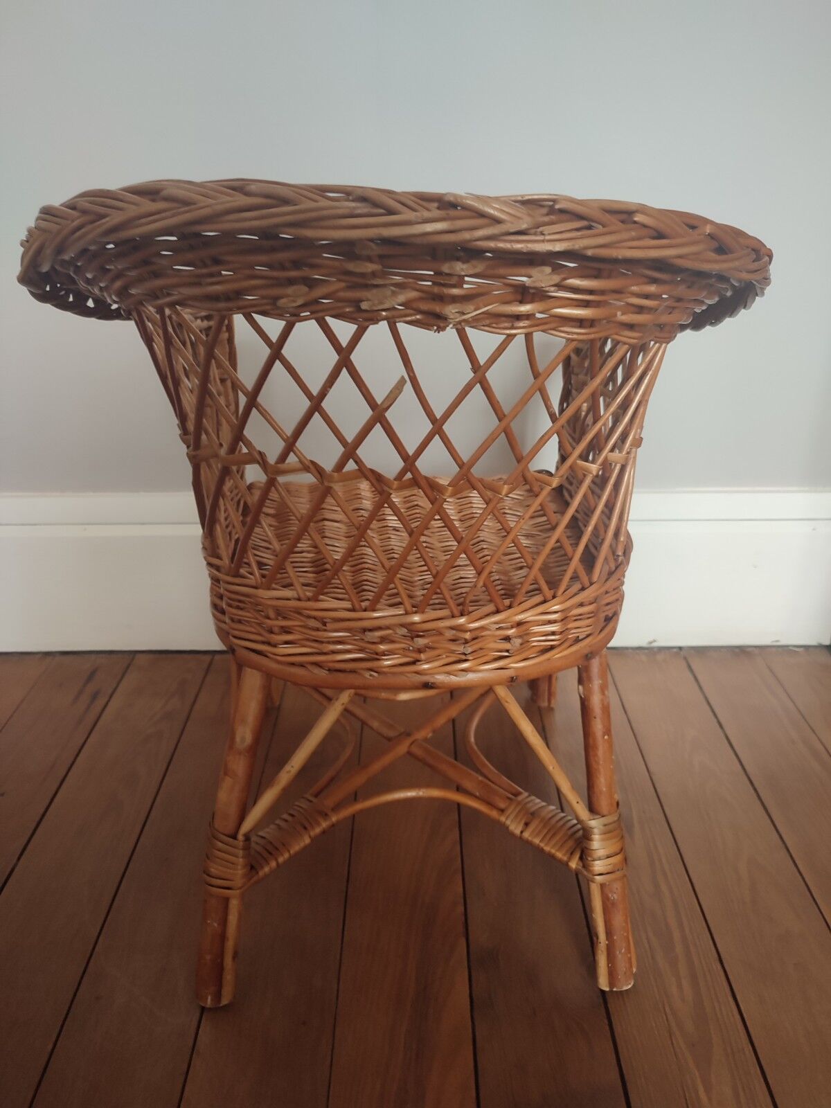 Vintage wicker children's armchair