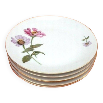 6 flat plates Fine Bohemian porcelain