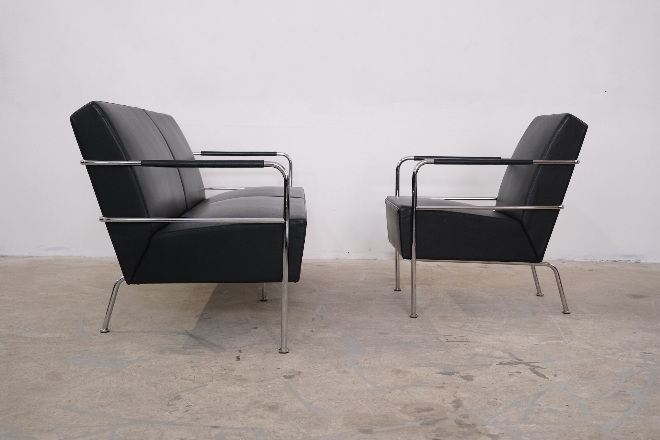 Leather sofa & armchair by Gunilla Allard 1990's
