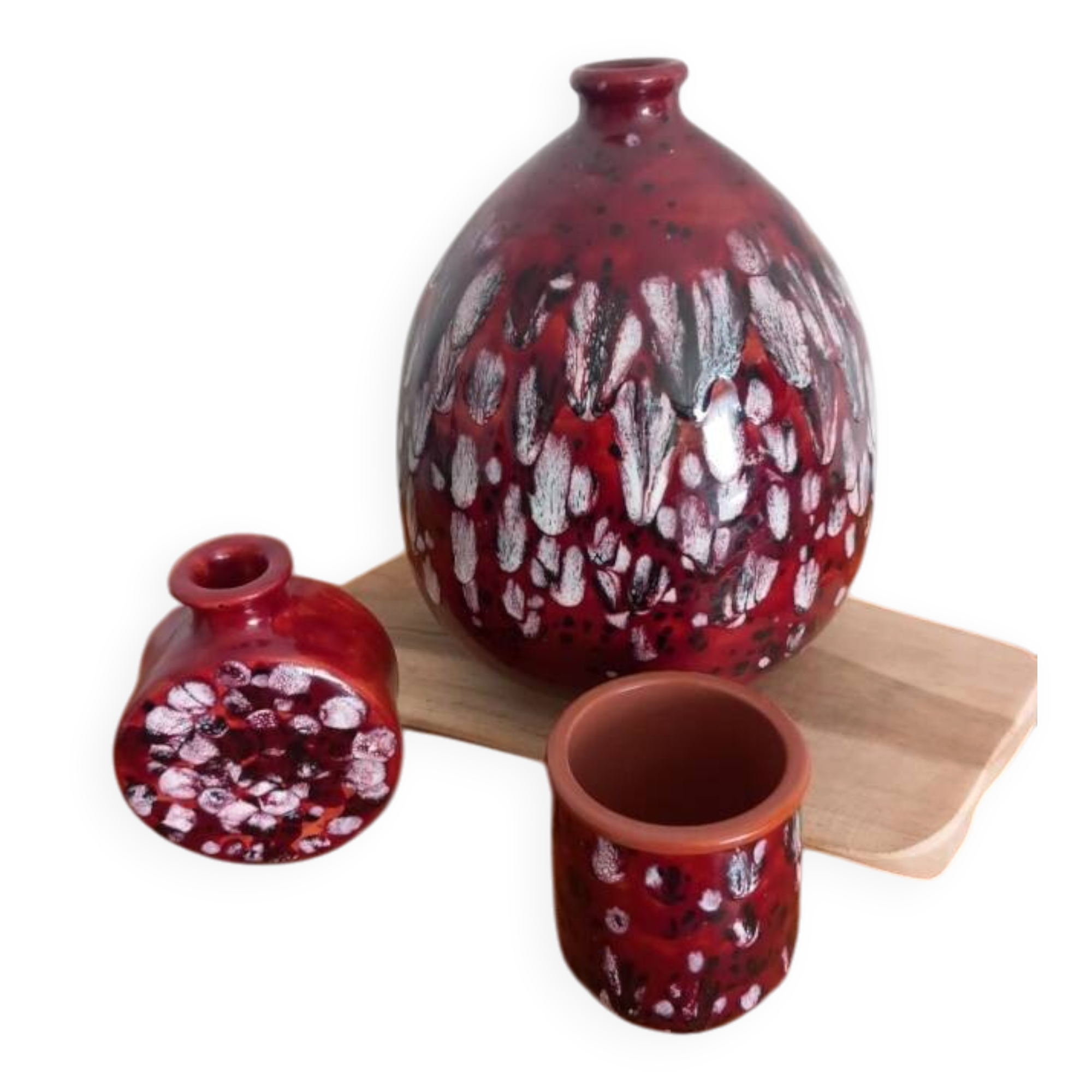 Collection Trio "Rouges de Vallauris" – Marius GIUGE – Design 1960