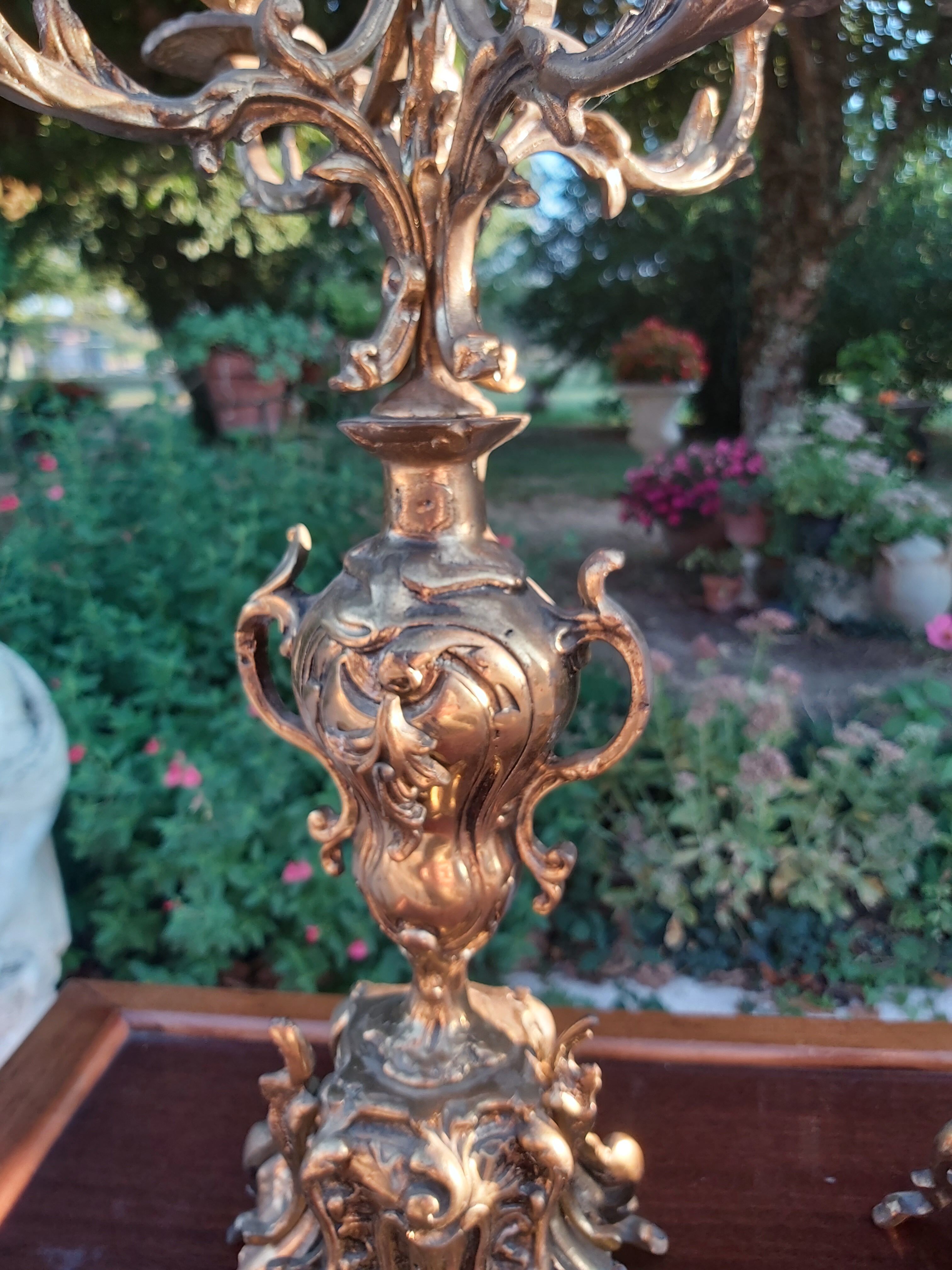 Pair of bronze candelabra nineteenth century