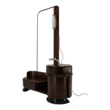 1930s art deco toilet cabinet with mirror in walnut, czechoslovakia