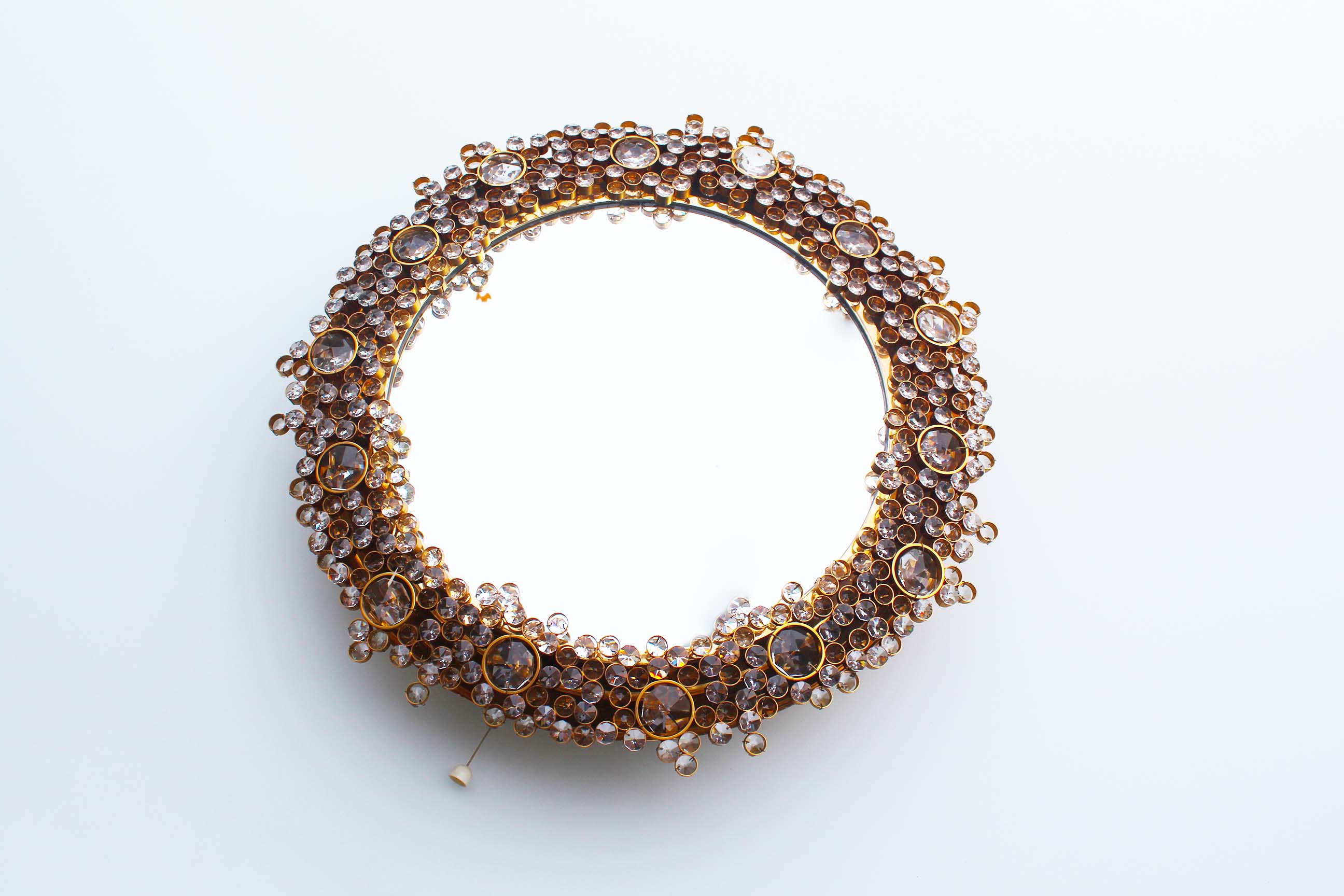 Illuminated jewel crystal mirror by palme & walter