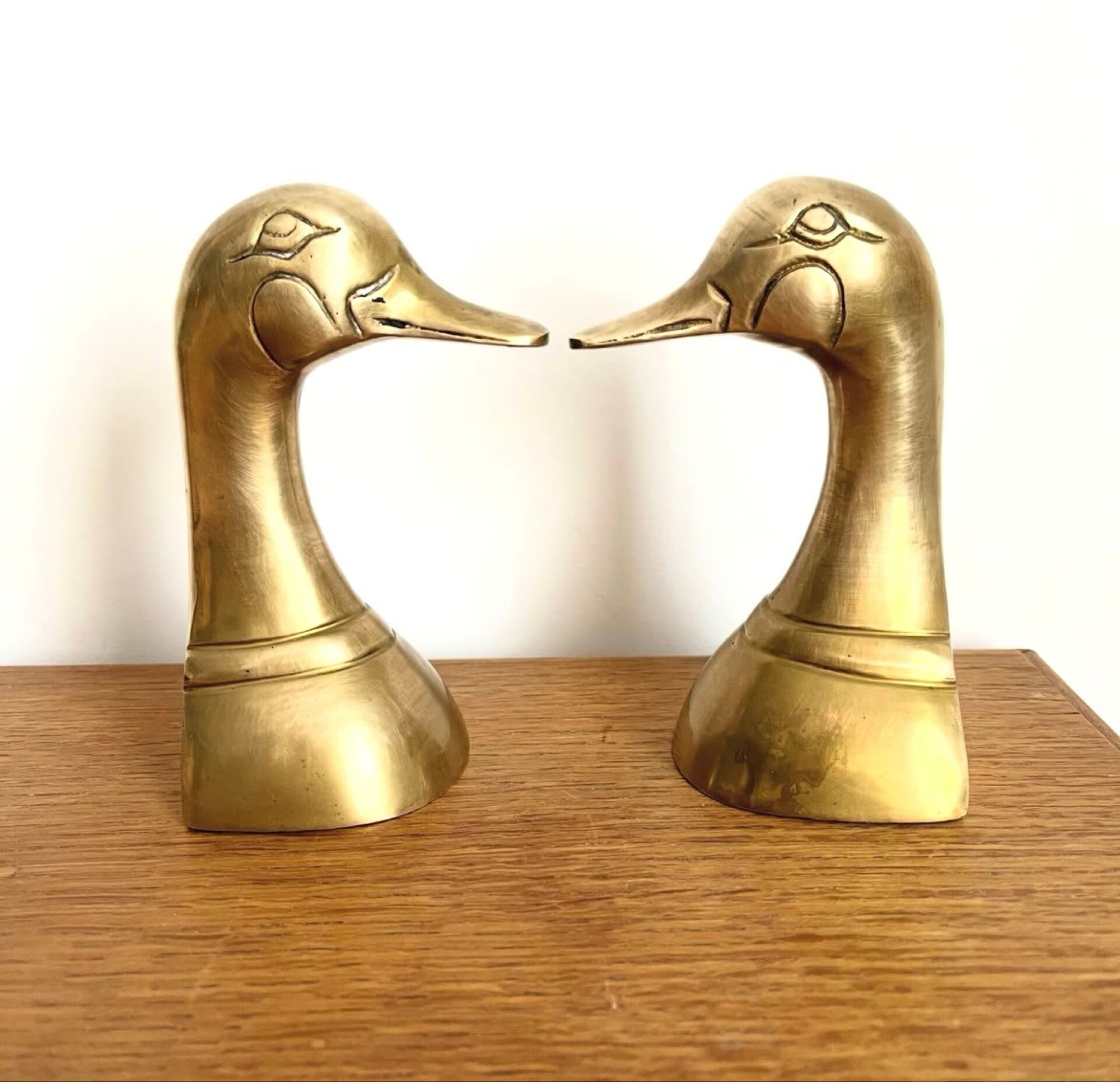 Duck brass bookends