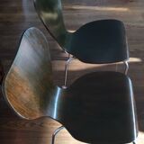 Pair of butterfly 3107 chairs by Arne Jacobsen pilot version, 1955