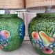Pair of "Fruits" lamps in majolica - 1970