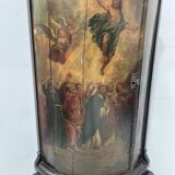 Half-moon corner cabinet decorated with a biblical scene, 19th century