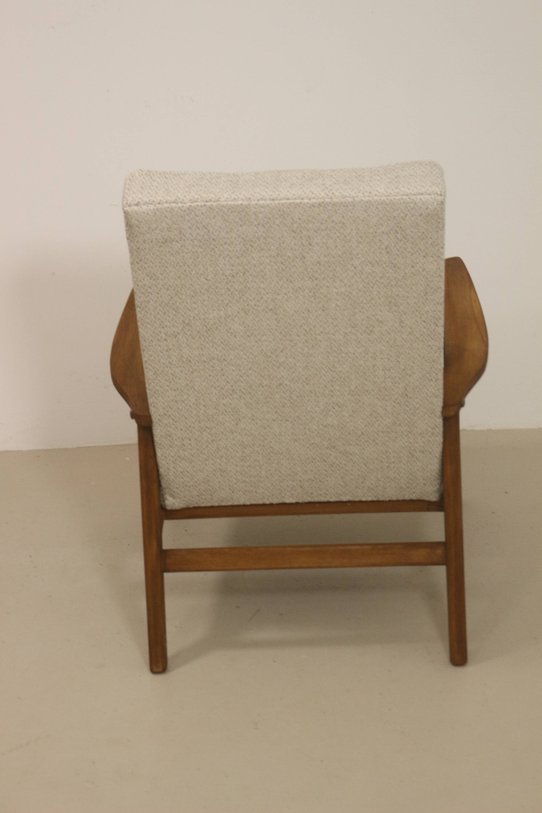 Scandinavian armchair 1960 rounded armrests