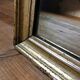 Mirror with golden mercury parquet signed david frame wood and stuck