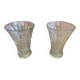 Pair Antique Clear Molded Vase Vintage Decoration #C596