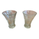 Pair Antique Clear Molded Vase Vintage Decoration #C596
