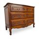 Curved commode in Louis XV style made of cherry wood.