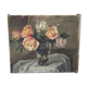 Canvas oil on panel with flowers