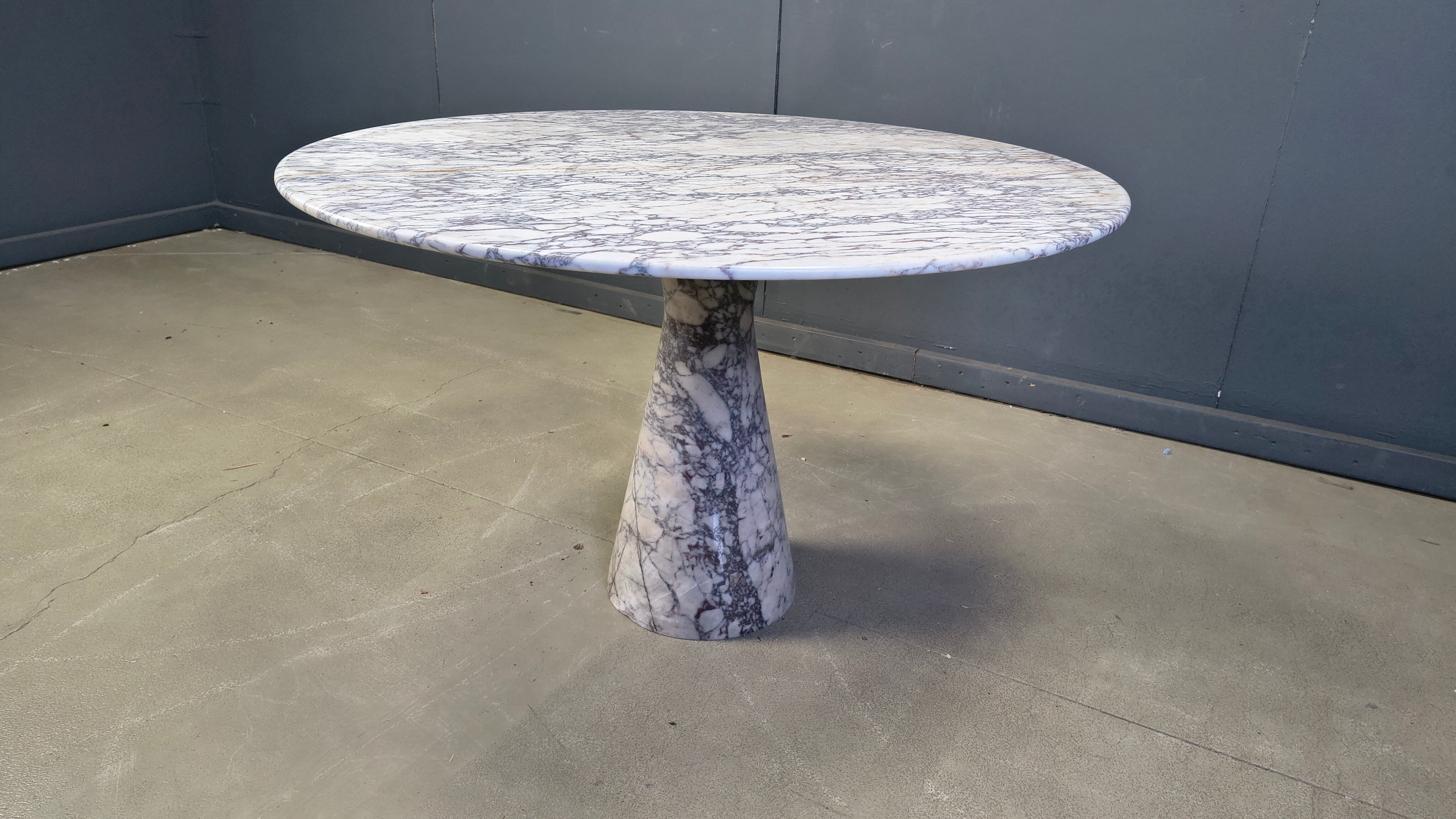 Vintage round marble dining table, 1970s