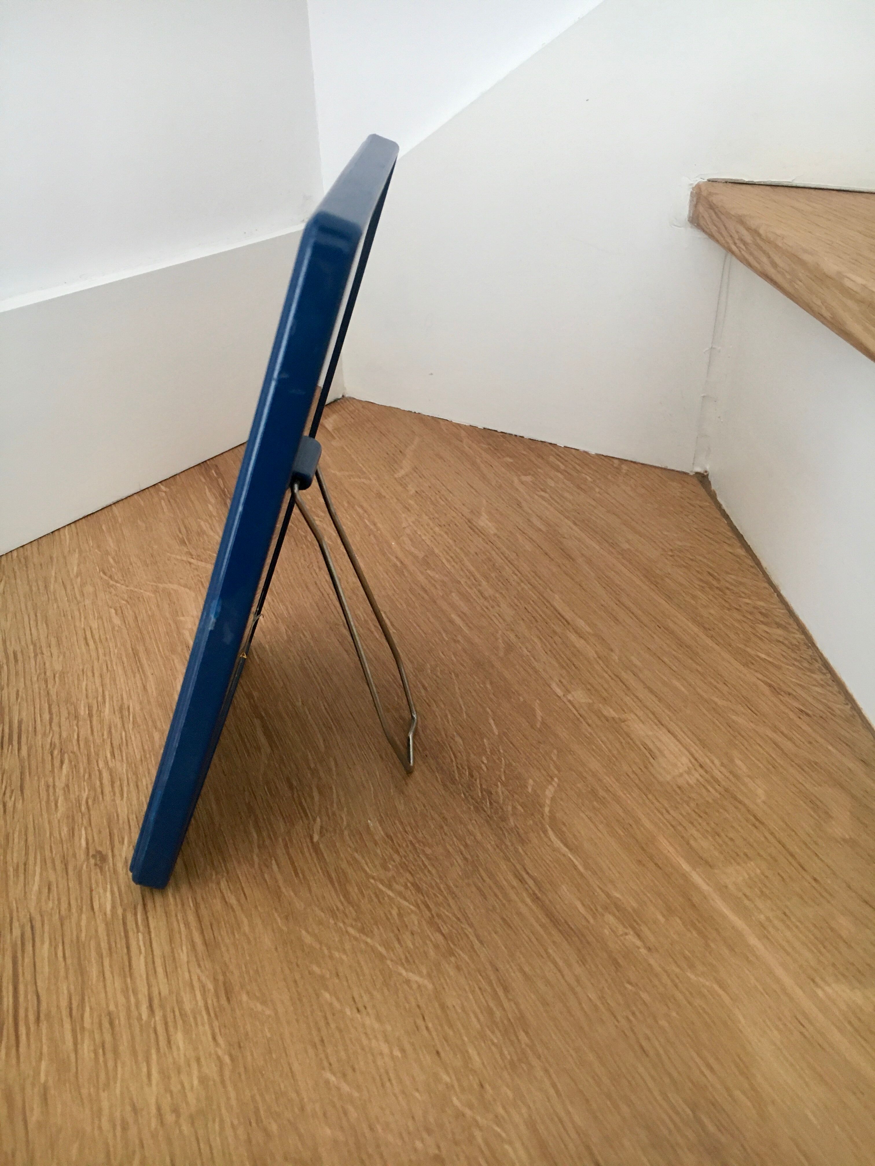 80s hand mirror navy blue frame