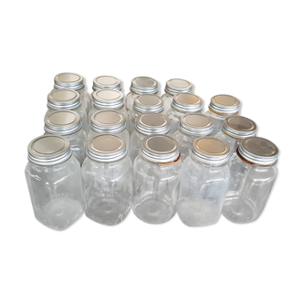Lot of 19 old glass jars