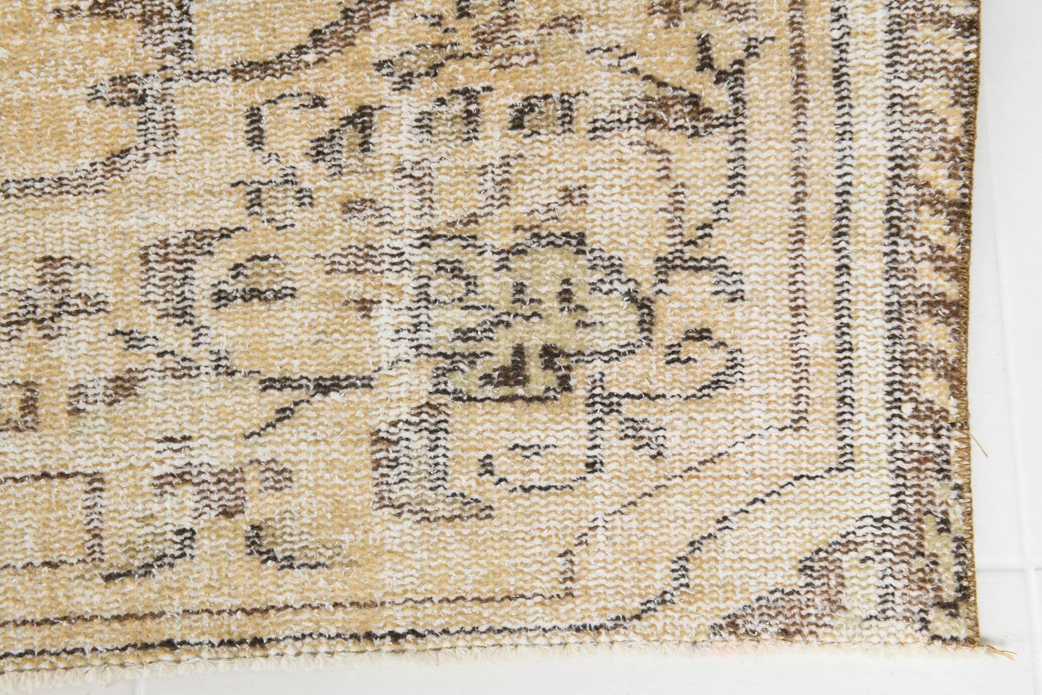 5x8 Pale Yellow Handmade Wool Soft Turkish Rug, 159x238Cm SK 5244