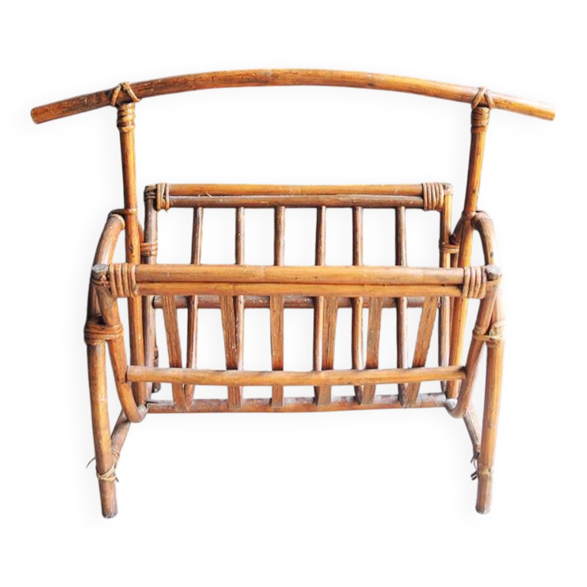 Old bamboo magazine rack