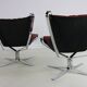 Seventies design special chromed metal Falcon chairs and table by Sigurd Re