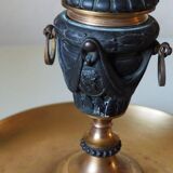 French antique crystal bronze and brass cornet soliflore vase from the early 1920s.