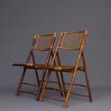 Vintage Bamboo and Rattan Folding Chairs, 1970s, Set of 2