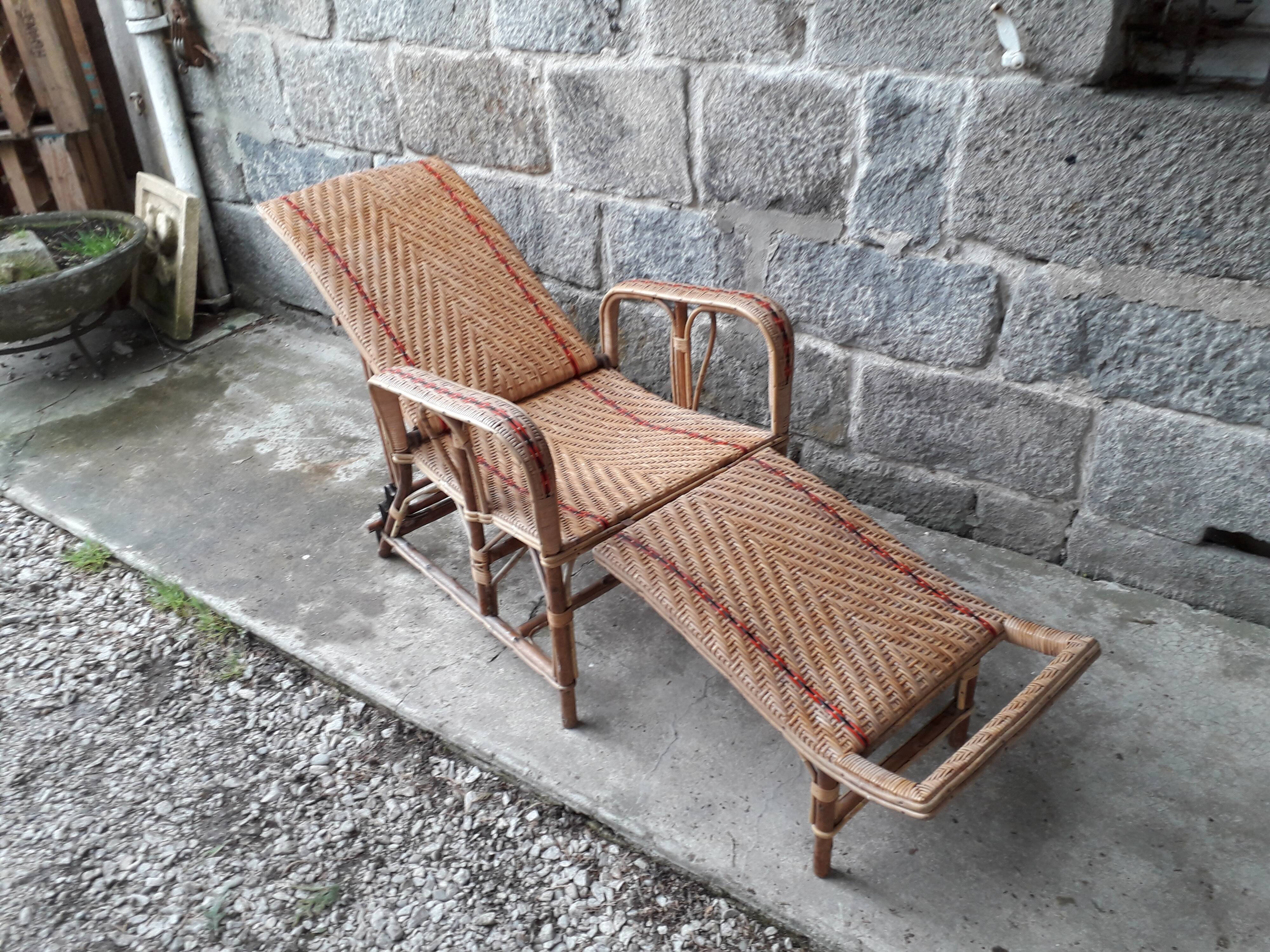 Rattan long chair