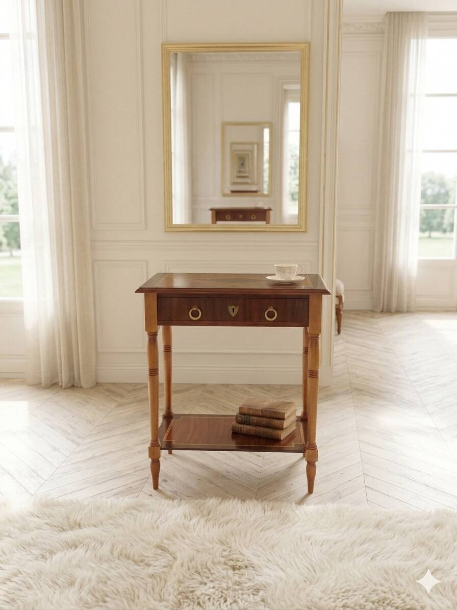 Table d'appoint ancienne console vintage antique marquetée