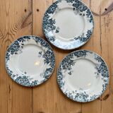 Set of 3 old flat plates Terre de Fer