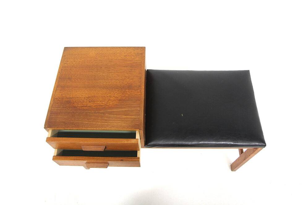 Scandinavian teak telephone bench, Sweden, 1960