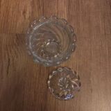 1980s Baccarat Crystal Jam Jar/Mustard Jar/Honey Jar With Lid, Model Bamboo