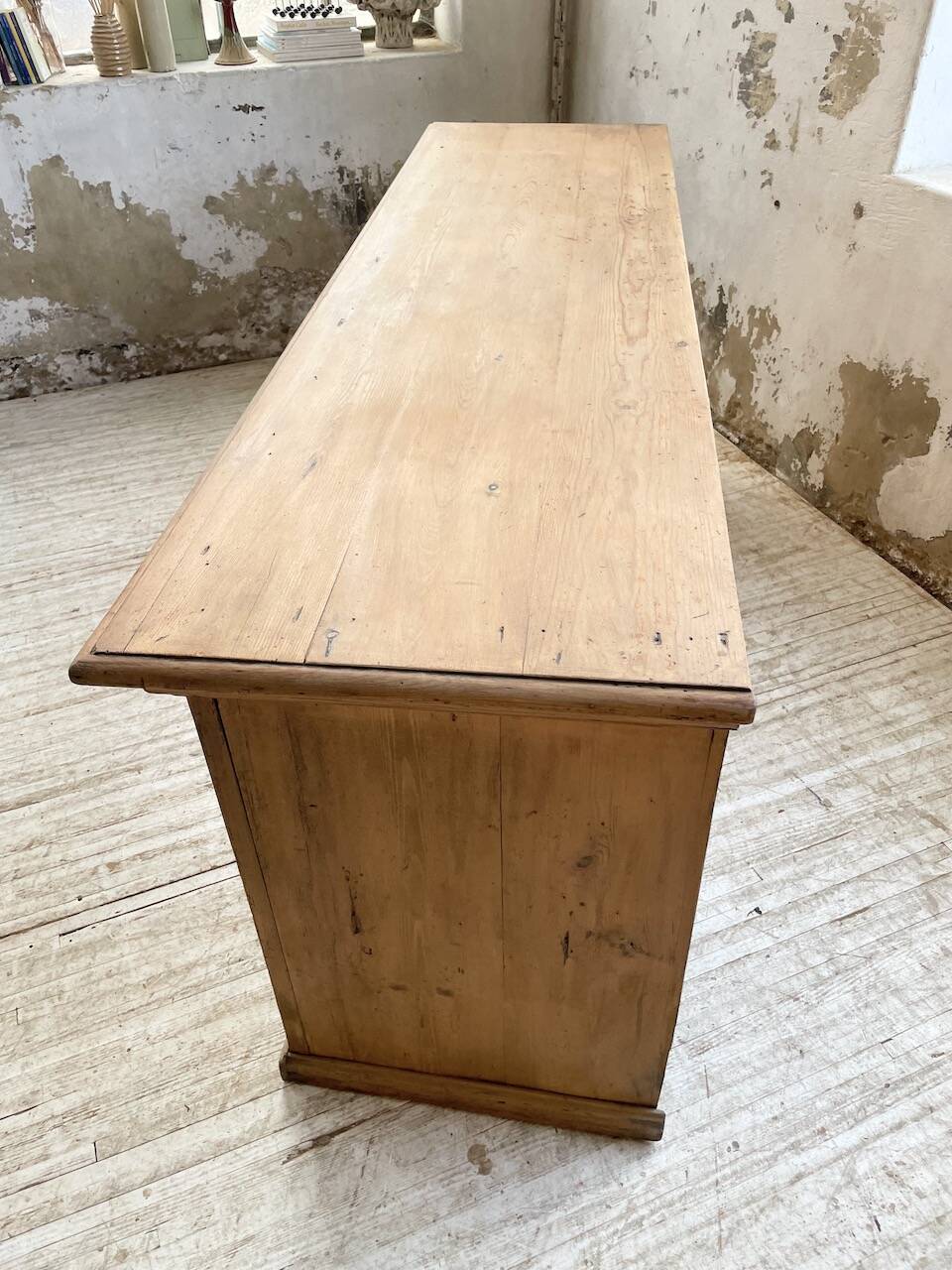 2m pine counter or central island with storage