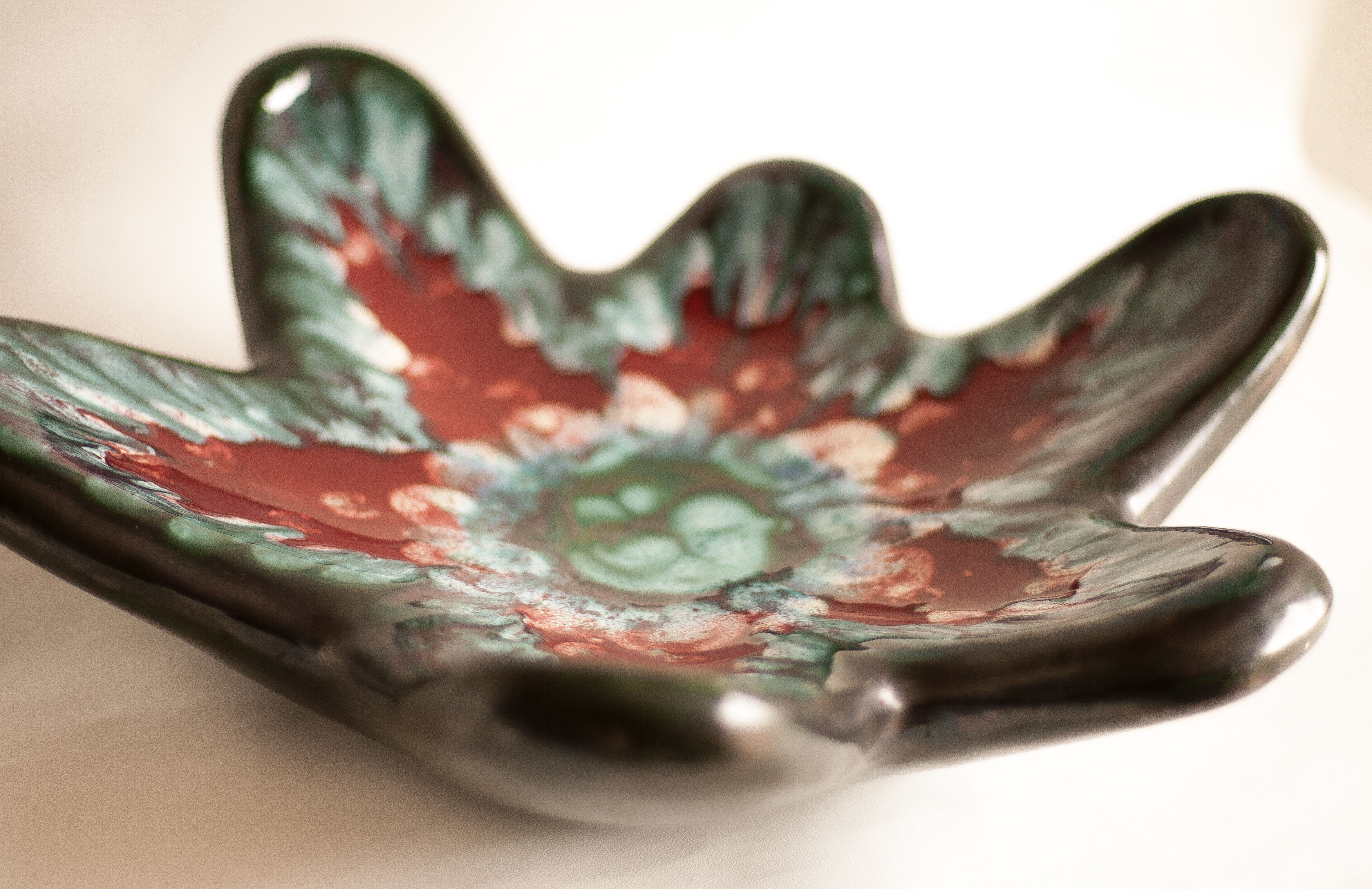 Flat ceramic Longwy Tourmalines, Made in France