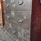 Commode à linge Tansu Japon, style Wabi Sabi, début XIXeme