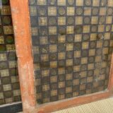 Double wood and glass closet doors