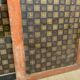 Double wood and glass closet doors