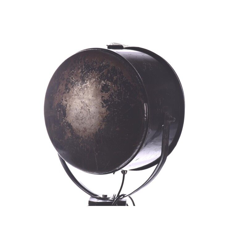 Old industrial spot on wooden tripod | vintage spot on 3 leg | tripod floor lamp